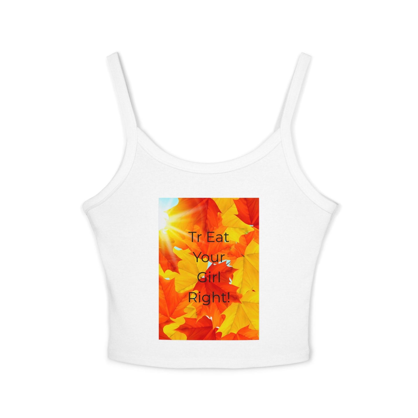 Autumn Inspirational Crop Top | Women's Spaghetti Strap Tank | Fall Fashion | Seasonal Apparel | Motivational T-Shirt | Gift for Her