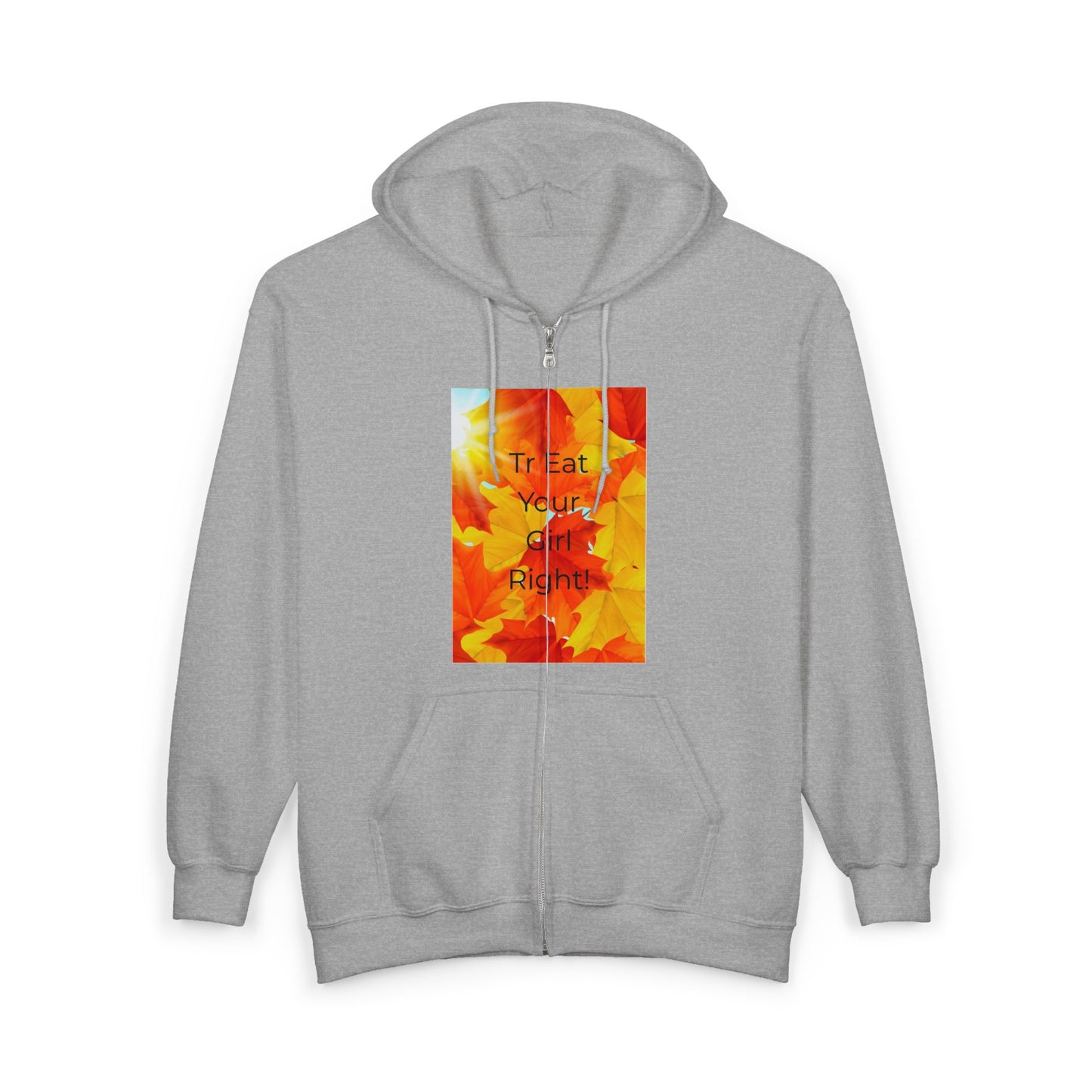 Vibrant Inspirational Full Zip Hoodie | Treat Your Mind Right, Cozy Layer for Self-Care, Empowering Gift, Casual Comfort, Fall Fashion