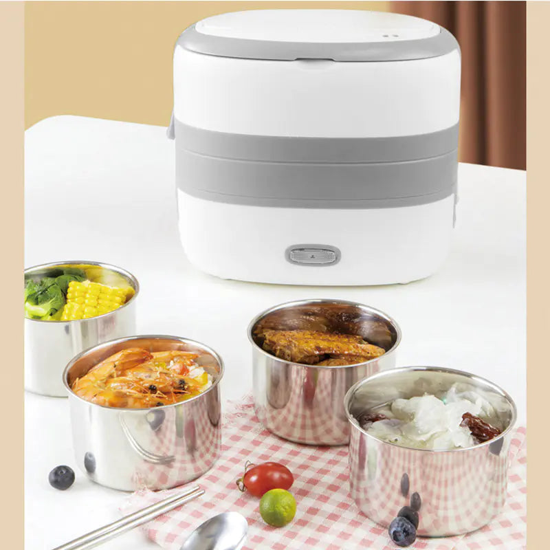 Multifunctional Electric Heated Lunch Box with Utensils