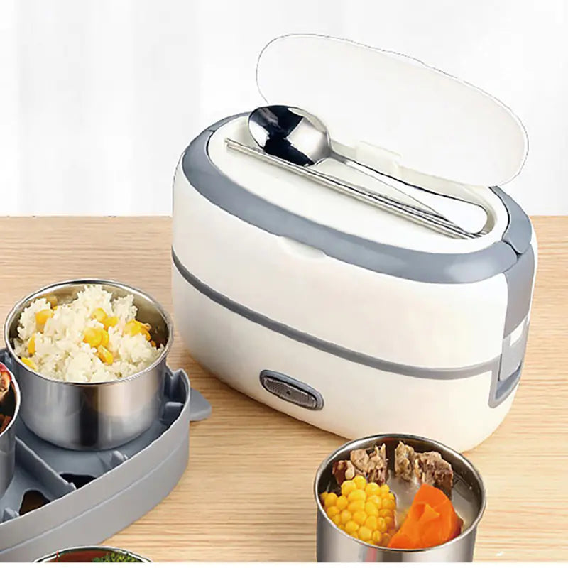 Multifunctional Electric Heated Lunch Box with Utensils
